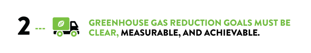 greenhouse gas reduction goals must be clear, measurable and achievable