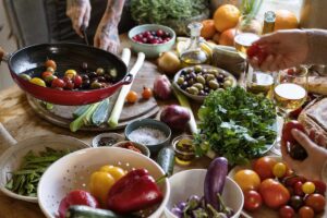 cooking a healthy dinner