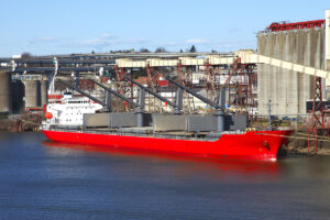 grain barge loading for export